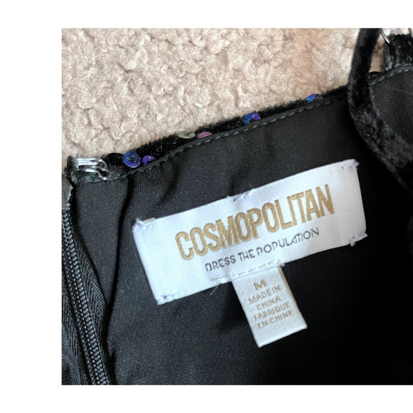 Women's Black Sequined Cosmopolitan Dress M - Picture 5 of 6